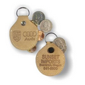 Vinyl Leatherette Key Ring W/ Snap Closure Coin Holder